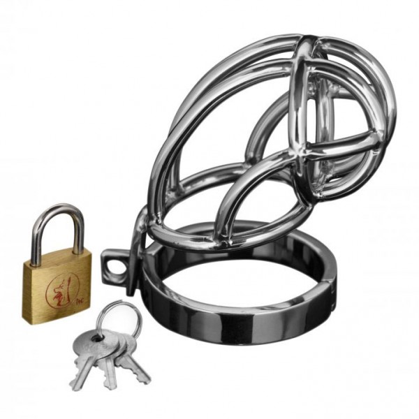 Master Series Captus Stainless Steel Locking Chastity Cage